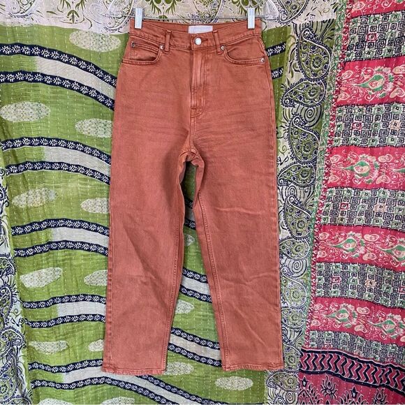 Everlane Rust Organic Cotton The Way-High Jeans Size 25 Tall - Picture 2 of 16